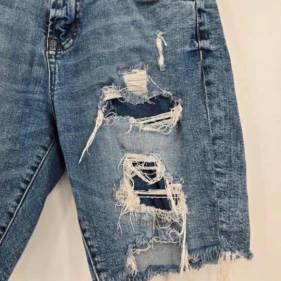 Aero Men's Distressed Frayed Slim‎ Bermuda Cut-Off Shorts Stretch Size 30 - Picture 7 of 11